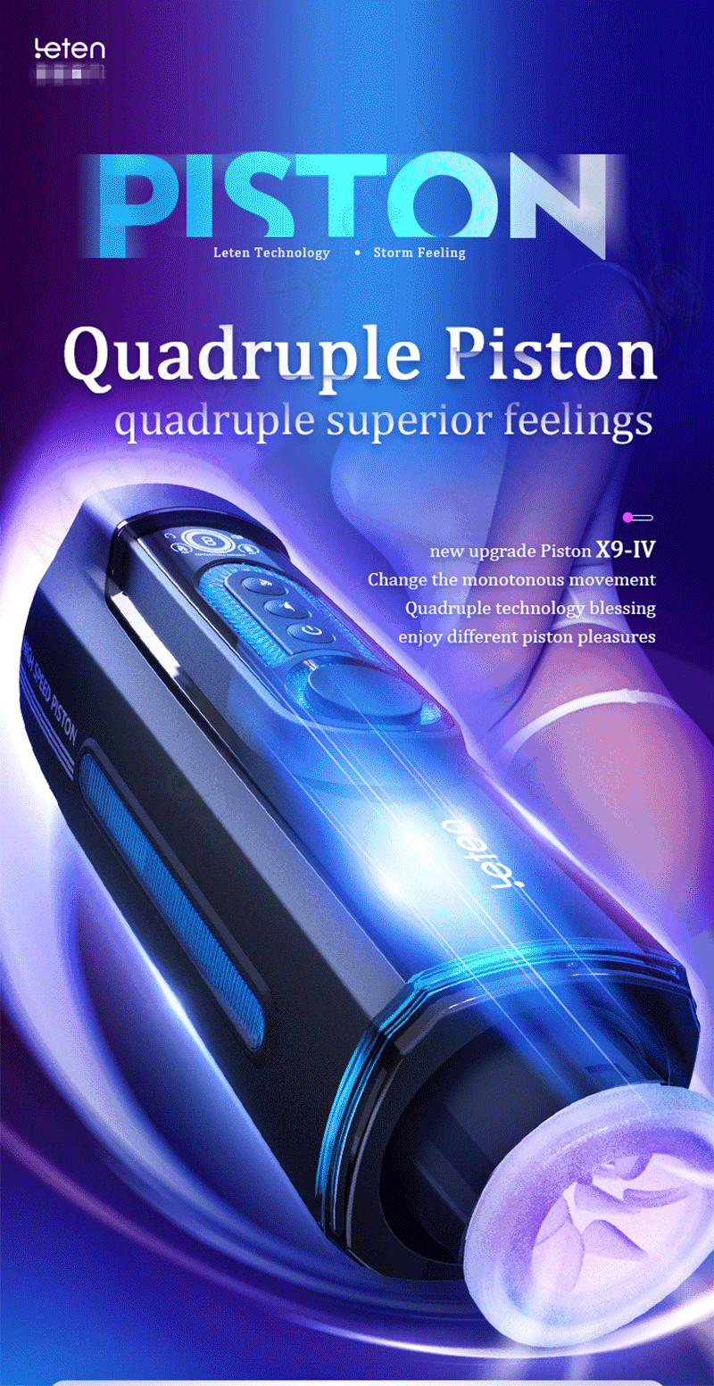 Thunder Piston X-9 cao cấp Thụt Rung Nhiệt Phát Âm Tăng Khoái Cảm